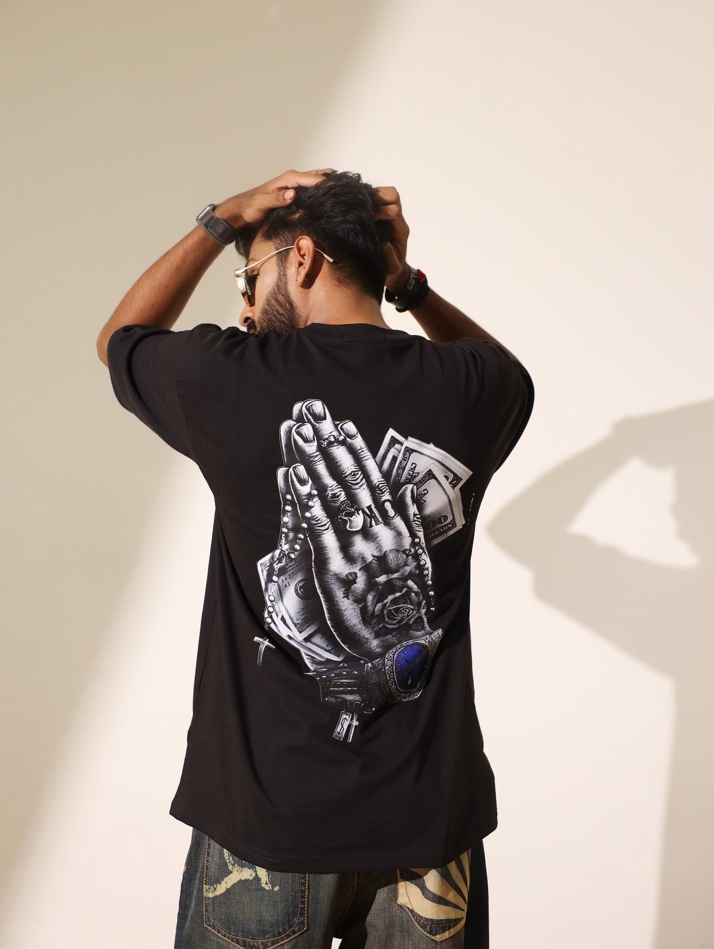 Praying Hand Unisex Oversized T-shirt