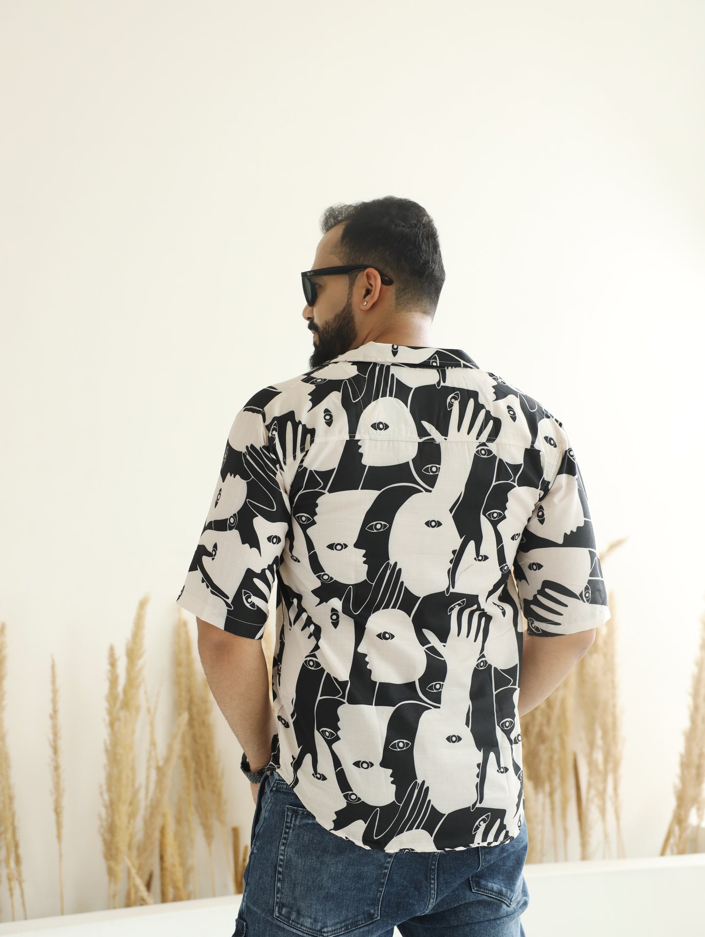 Multiface Design Oversized Shirt